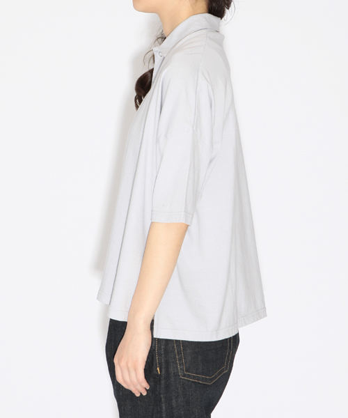 BEAMS BOY(ビームスボーイ)の「○BEAMS BOY / BIG ショート丈 ポロ(ポロシャツ・レディース・ライトグレー/ネイビー/ホワイト・ONE SIZE)」の8枚目の写真