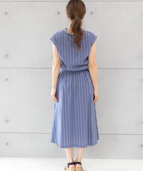 [新品未使用] PREFERIR プレフェリール袖ドット　ロングワンピース PREFERIR（プレフェリール）の「ドット柄 フレンチスリーブ