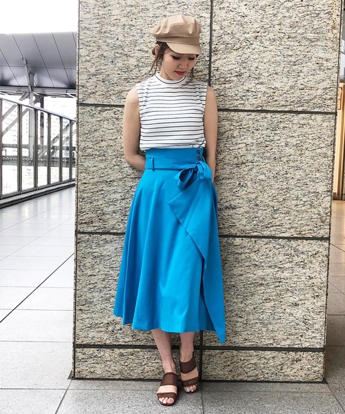 FREE'S MART(フリーズマート)の「ランダムピッチテレコノースリーブハイネックカットソー(Tシャツ/カットソー・レディース・ブラウン/ブラック/ホワイト系その他/ブルー・FREE)」の14枚目の写真