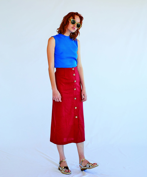 FREE'S MART(フリーズマート)の「ランダムピッチテレコノースリーブハイネックカットソー(Tシャツ/カットソー・レディース・ブラウン/ブラック/ホワイト系その他/ブルー・FREE)」の5枚目の写真