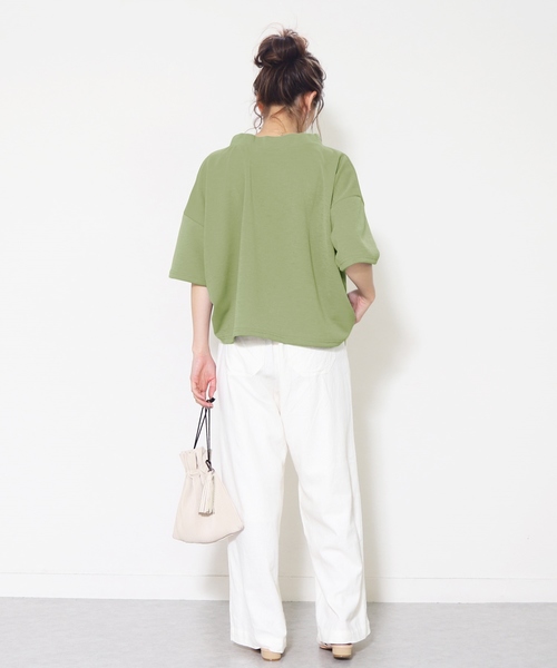 reca(レカ)の「スタンドカラーカットソー(Tシャツ/カットソー・レディース・ブラック/オフホワイト/カーキ・FREE)」の9枚目の写真