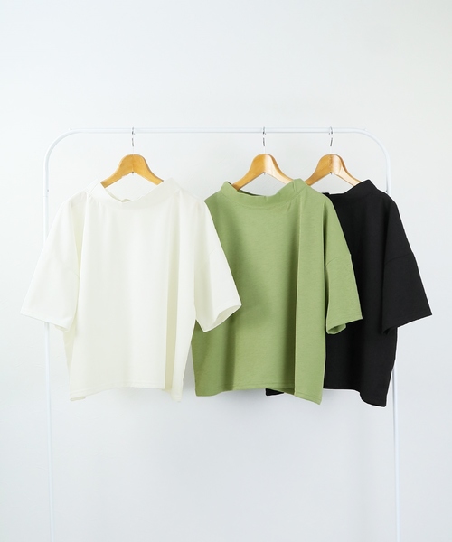 reca(レカ)の「スタンドカラーカットソー(Tシャツ/カットソー・レディース・ブラック/オフホワイト/カーキ・FREE)」の5枚目の写真
