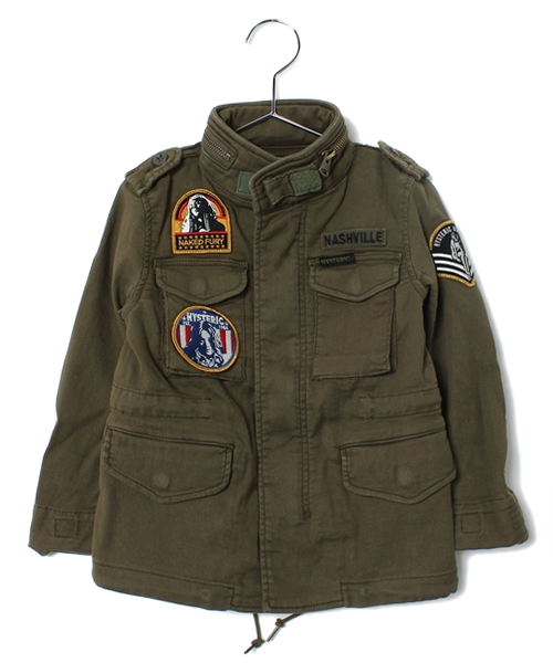 JOEY HYSTERIC(ジョーイヒステリック)の「U.S 1975 pt M-65 JK(ミリタリージャケット・キッズ・カーキ/アーミー・MEDIUM/SMALL)」の2枚目の写真