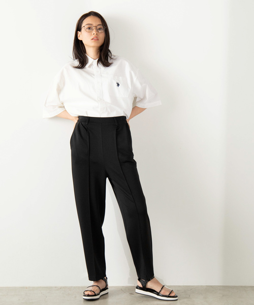 U.S. POLO ASSN.（ユーエスポロアッスン）の「∴WEGO/U.S. POLO ASSN.別注ビッグシルエットシャツ（シャツ/ブラウス・レディース・ブルー系その他4/ベージュ/ホワイト・FREE）」の4枚目の写真