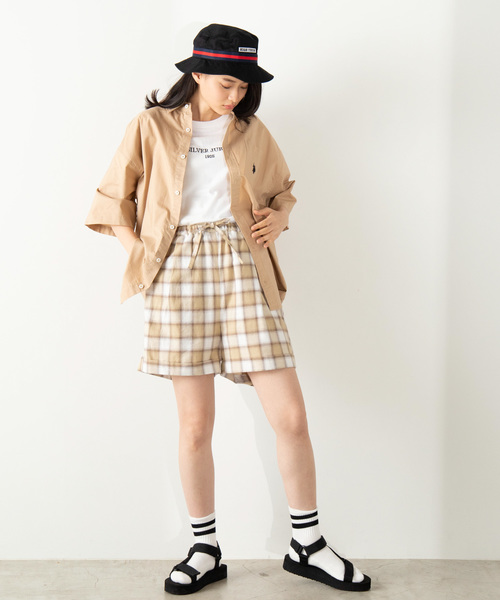 U.S. POLO ASSN.（ユーエスポロアッスン）の「∴WEGO/U.S. POLO ASSN.別注ビッグシルエットシャツ（シャツ/ブラウス・レディース・ブルー系その他4/ベージュ/ホワイト・FREE）」の8枚目の写真