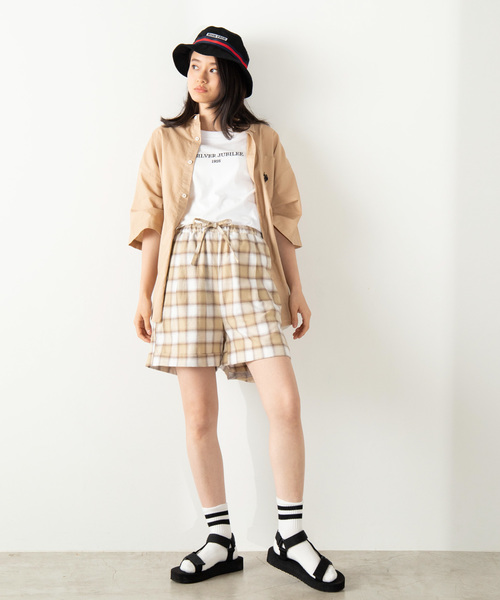 U.S. POLO ASSN.（ユーエスポロアッスン）の「∴WEGO/U.S. POLO ASSN.別注ビッグシルエットシャツ（シャツ/ブラウス・レディース・ブルー系その他4/ベージュ/ホワイト・FREE）」の9枚目の写真