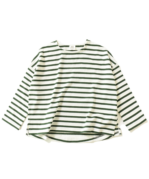 devirock（デビロック）の「ゆるっとボーダー長袖Tシャツ（Tシャツ/カットソー・キッズ・ブラック/チャコール/オリーブ/ラベンダー/ワイン/ベージュ/ネイビー/グリーン系その他・100cm/110cm/120cm/130cm/140cm/150cm/160cm）」の15枚目の写真