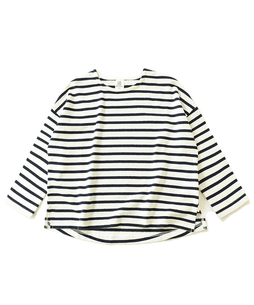 devirock（デビロック）の「ゆるっとボーダー長袖Tシャツ（Tシャツ/カットソー・キッズ・ブラック/チャコール/オリーブ/ラベンダー/ワイン/ベージュ/ネイビー/グリーン系その他・100cm/110cm/120cm/130cm/140cm/150cm/160cm）」の16枚目の写真