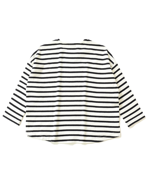devirock（デビロック）の「ゆるっとボーダー長袖Tシャツ（Tシャツ/カットソー・キッズ・ブラック/チャコール/オリーブ/ラベンダー/ワイン/ベージュ/ネイビー/グリーン系その他・100cm/110cm/120cm/130cm/140cm/150cm/160cm）」の19枚目の写真