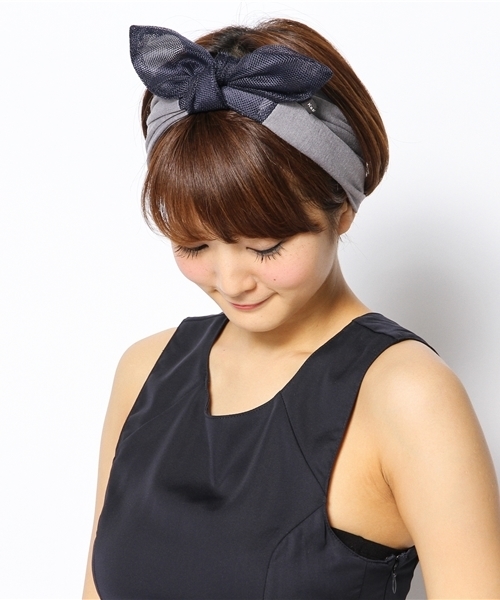 Kastane（カスタネ）の「【Kastane】メッシュヘアリボン（ヘアバンド・レディース・ブルー系その他/ブラック系その他・FREE）」の6枚目の写真