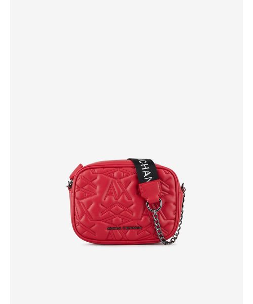 ARMANI EXCHANGE(アルマーニエクスチェンジ)の「【A|Xアルマーニ エクスチェンジ】エンボスAXロゴステッチ ミニショルダーバッグ(ショルダーバッグ・レディース・ブラック/レッド・FREE)」の3枚目の写真