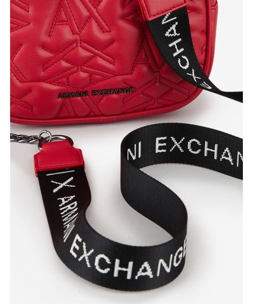 ARMANI EXCHANGE(アルマーニエクスチェンジ)の「【A|Xアルマーニ エクスチェンジ】エンボスAXロゴステッチ ミニショルダーバッグ(ショルダーバッグ・レディース・ブラック/レッド・FREE)」の4枚目の写真