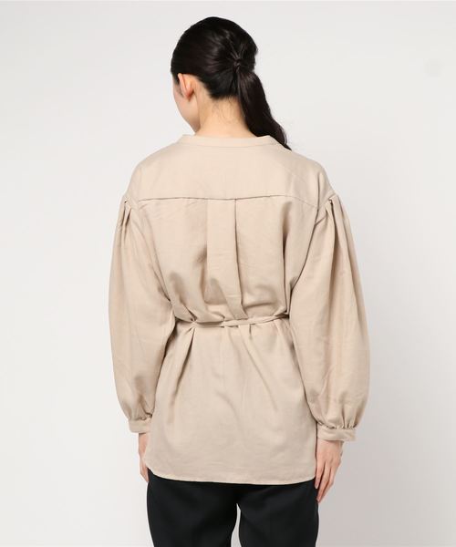 LOWRYS FARM（ローリーズファーム）の「ＴＲブラウジングチュニック　854875（シャツ/ブラウス・レディース・ベージュ/ブラウン/ミント・FREE）」の5枚目の写真