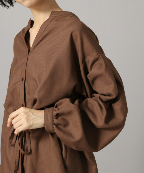 LOWRYS FARM（ローリーズファーム）の「ＴＲブラウジングチュニック　854875（シャツ/ブラウス・レディース・ベージュ/ブラウン/ミント・FREE）」の8枚目の写真