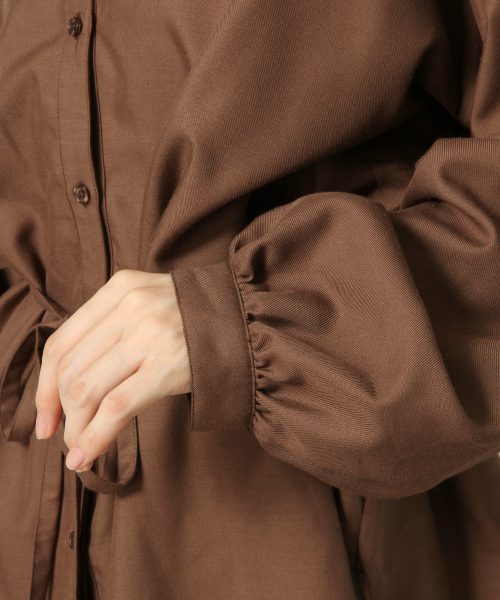 LOWRYS FARM（ローリーズファーム）の「ＴＲブラウジングチュニック　854875（シャツ/ブラウス・レディース・ベージュ/ブラウン/ミント・FREE）」の9枚目の写真