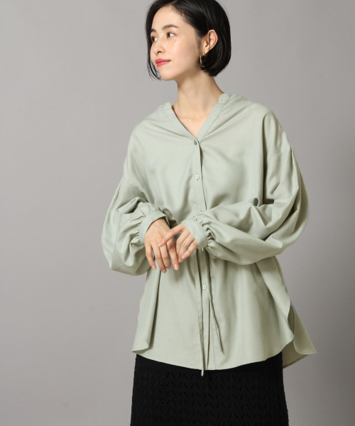 LOWRYS FARM（ローリーズファーム）の「ＴＲブラウジングチュニック　854875（シャツ/ブラウス・レディース・ベージュ/ブラウン/ミント・FREE）」の13枚目の写真