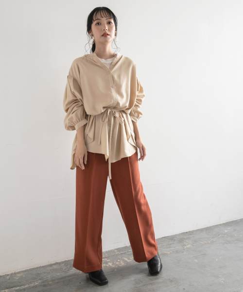 LOWRYS FARM（ローリーズファーム）の「ＴＲブラウジングチュニック　854875（シャツ/ブラウス・レディース・ベージュ/ブラウン/ミント・FREE）」の14枚目の写真