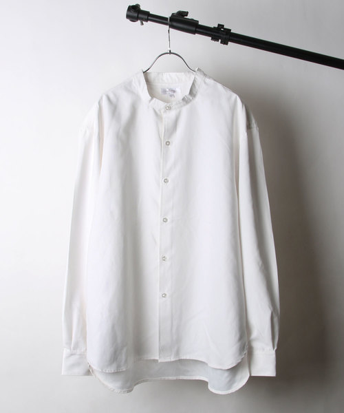 NILWAY(ニルウェイ)の「【Nilway】ピーチ加工微起毛バンドカラーシャツ(シャツ/ブラウス・メンズ・ネイビー/ブラウン/カーキ/ベージュ/ホワイト/ブラック・SMALL/MEDIUM/LARGE/X-LARGE)」の2枚目の写真