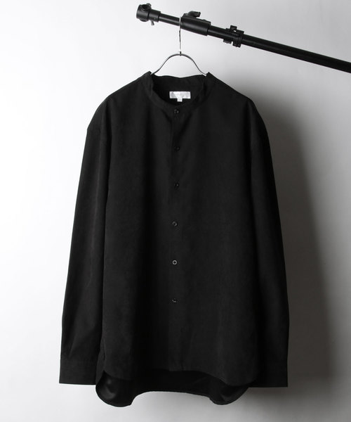NILWAY(ニルウェイ)の「【Nilway】ピーチ加工微起毛バンドカラーシャツ(シャツ/ブラウス・メンズ・ネイビー/ブラウン/カーキ/ベージュ/ホワイト/ブラック・SMALL/MEDIUM/LARGE/X-LARGE)」の3枚目の写真