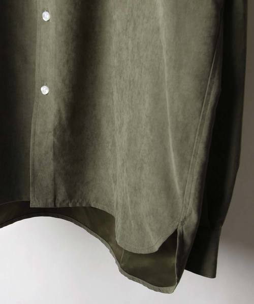 NILWAY(ニルウェイ)の「【Nilway】ピーチ加工微起毛バンドカラーシャツ(シャツ/ブラウス・メンズ・ネイビー/ブラウン/カーキ/ベージュ/ホワイト/ブラック・SMALL/MEDIUM/LARGE/X-LARGE)」の14枚目の写真