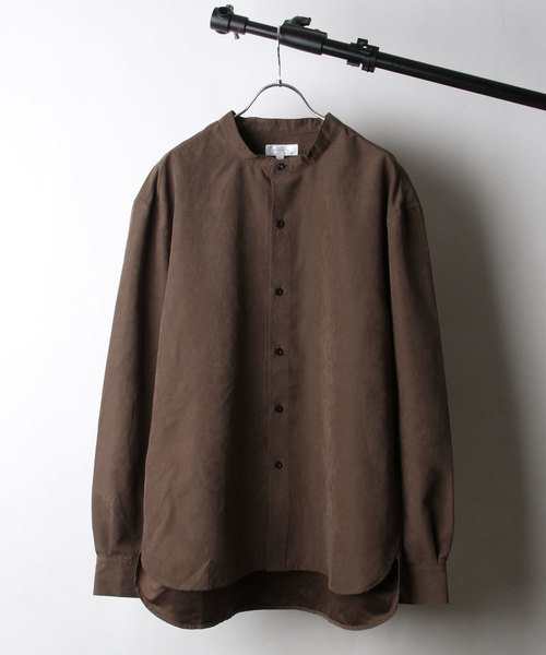 NILWAY(ニルウェイ)の「【Nilway】ピーチ加工微起毛バンドカラーシャツ(シャツ/ブラウス・メンズ・ネイビー/ブラウン/カーキ/ベージュ/ホワイト/ブラック・SMALL/MEDIUM/LARGE/X-LARGE)」の16枚目の写真