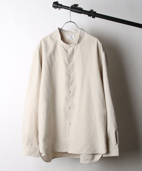 NILWAY(ニルウェイ)の「【Nilway】ピーチ加工微起毛バンドカラーシャツ(シャツ/ブラウス・メンズ・ネイビー/ブラウン/カーキ/ベージュ/ホワイト/ブラック・SMALL/MEDIUM/LARGE/X-LARGE)」の18枚目の写真