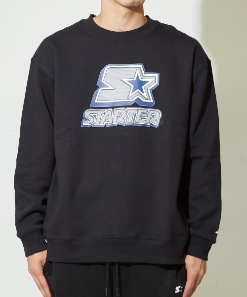 Felpa Con Cappuccio Uomo Starter Black Label: Oversize Con Maniche A Stelle, Nero - 6