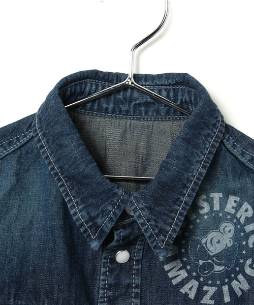 HYSTERIC MINI（ヒステリックミニ）の「Rolling mini “Amazing so Good” デニムシャツ（シャツ/ブラウス・キッズ・インディゴブルー・110/100/120）」の9枚目の写真