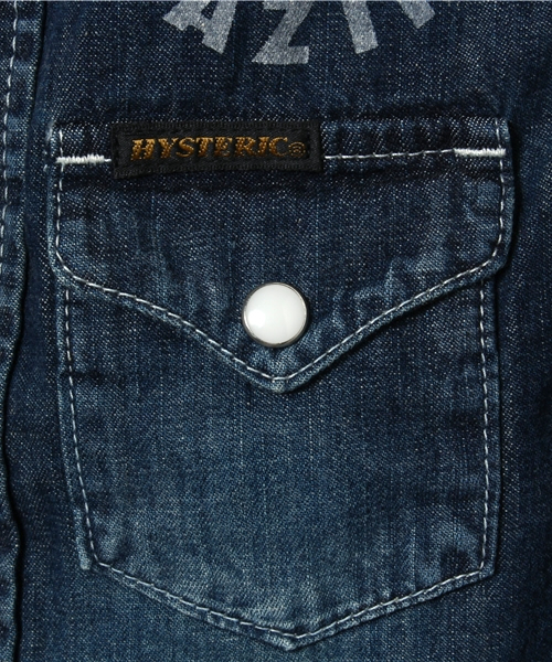 HYSTERIC MINI（ヒステリックミニ）の「Rolling mini “Amazing so Good” デニムシャツ（シャツ/ブラウス・キッズ・インディゴブルー・110/100/120）」の5枚目の写真
