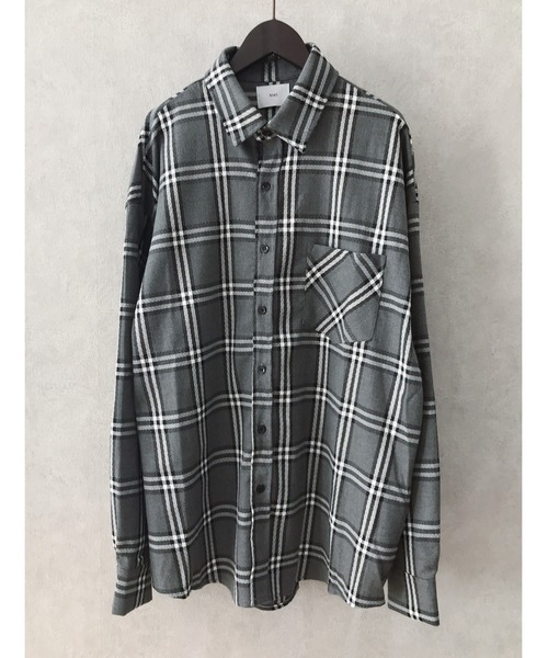 Niell（ニール）の「ビッグチェックシャツ/ビッグシャツ（シャツ/ブラウス・メンズ・グレー系その他/ベージュ系その他・L/M）」の2枚目の写真