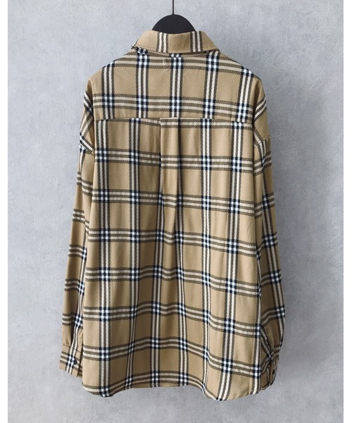 Niell（ニール）の「ビッグチェックシャツ/ビッグシャツ（シャツ/ブラウス・メンズ・グレー系その他/ベージュ系その他・L/M）」の9枚目の写真