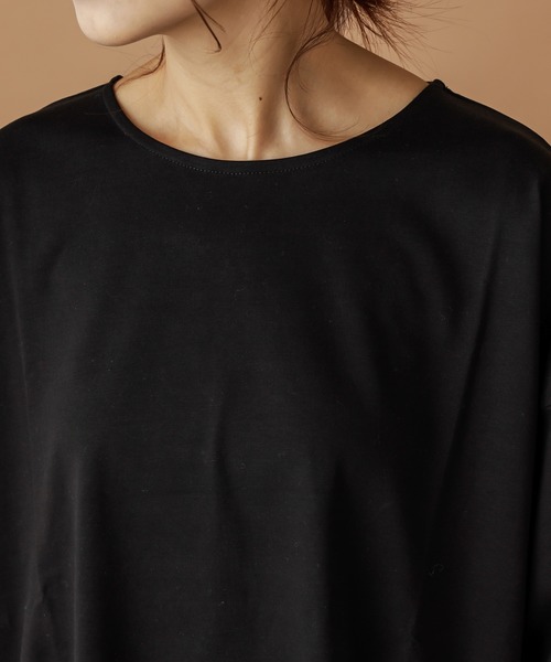 PUAL CE CIN（ピュアルセシン）の「【cotton100％】シャーリング袖チュニック（Tシャツ/カットソー・レディース・ブラウン/ブラック/ピンク/グレー/グレイッシュベージュ・FREE）」の14枚目の写真