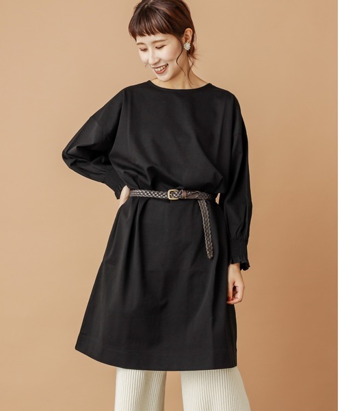 PUAL CE CIN（ピュアルセシン）の「【cotton100％】シャーリング袖チュニック（Tシャツ/カットソー・レディース・ブラウン/ブラック/ピンク/グレー/グレイッシュベージュ・FREE）」の19枚目の写真