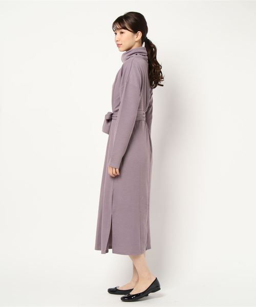 STYLEBLOCK（スタイルブロック）の「サカリバサイドスリットオフタートルネックワンピース（ワンピース・レディース・ブラック/ベージュ/パープル/アイボリー・M）」の6枚目の写真