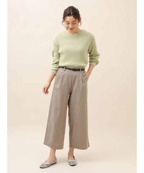 Green　Parks（グリーンパークス）の「・【ELENCARE DUE】ベルト付ピーチワイドパンツ＊★（その他パンツ・レディース・ブラック/ブラウン/カーキ/グレイッシュベージュ・FREE）」の19枚目の写真