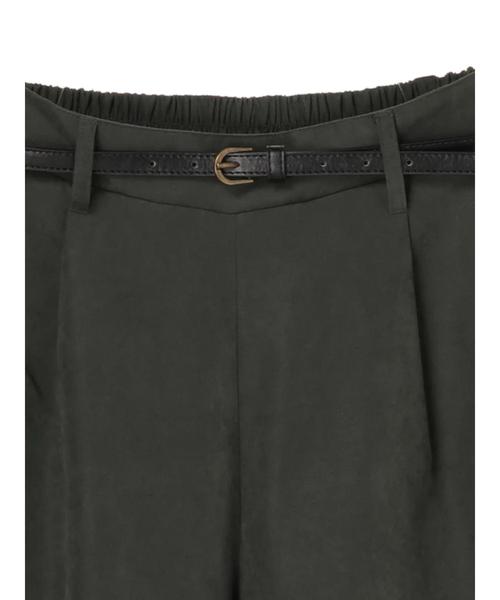 Green　Parks（グリーンパークス）の「・【ELENCARE DUE】ベルト付ピーチワイドパンツ＊★（その他パンツ・レディース・ブラック/ブラウン/カーキ/グレイッシュベージュ・FREE）」の14枚目の写真