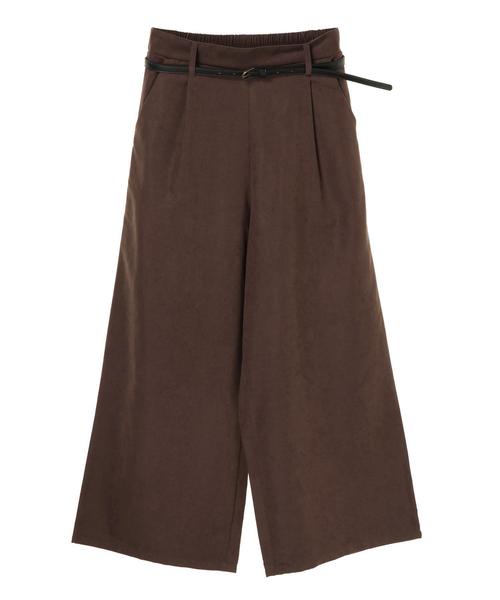 Green　Parks（グリーンパークス）の「・【ELENCARE DUE】ベルト付ピーチワイドパンツ＊★（その他パンツ・レディース・ブラック/ブラウン/カーキ/グレイッシュベージュ・FREE）」の22枚目の写真