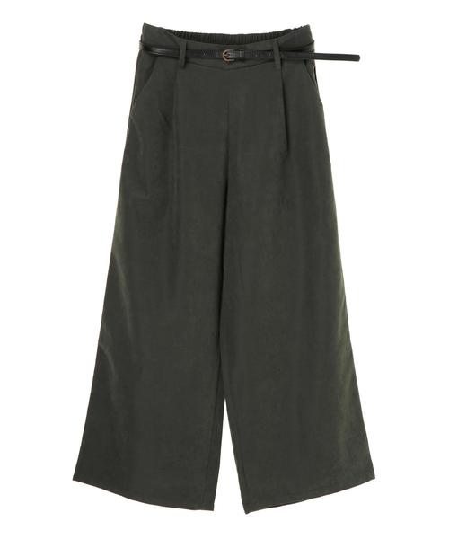 Green　Parks（グリーンパークス）の「・【ELENCARE DUE】ベルト付ピーチワイドパンツ＊★（その他パンツ・レディース・ブラック/ブラウン/カーキ/グレイッシュベージュ・FREE）」の21枚目の写真