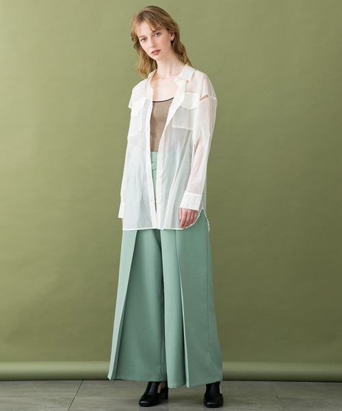 UNITED TOKYO（ユナイテッドトウキョウ）の「トランスルーセントシャツ（シャツ/ブラウス・レディース・ホワイト/オレンジ・0）」の6枚目の写真