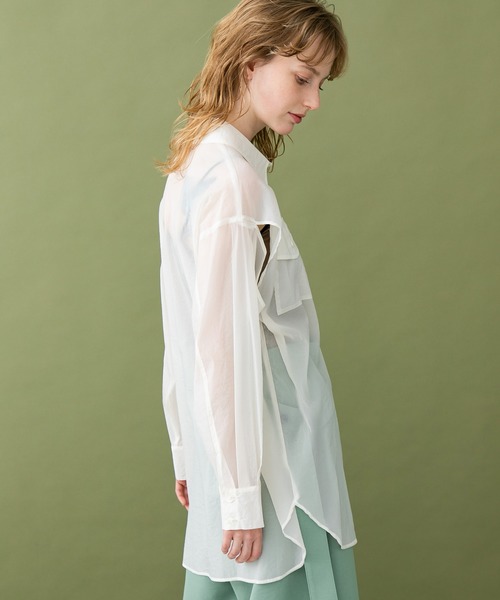 UNITED TOKYO（ユナイテッドトウキョウ）の「トランスルーセントシャツ（シャツ/ブラウス・レディース・ホワイト/オレンジ・0）」の11枚目の写真