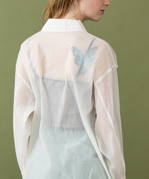 UNITED TOKYO（ユナイテッドトウキョウ）の「トランスルーセントシャツ（シャツ/ブラウス・レディース・ホワイト/オレンジ・0）」の4枚目の写真