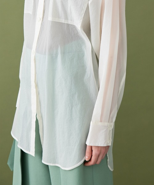 UNITED TOKYO（ユナイテッドトウキョウ）の「トランスルーセントシャツ（シャツ/ブラウス・レディース・ホワイト/オレンジ・0）」の9枚目の写真