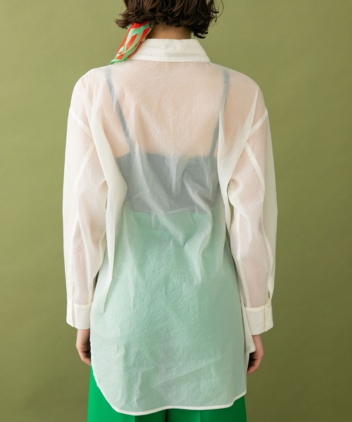 UNITED TOKYO（ユナイテッドトウキョウ）の「トランスルーセントシャツ（シャツ/ブラウス・レディース・ホワイト/オレンジ・0）」の16枚目の写真