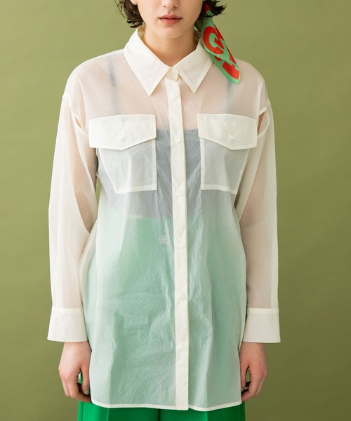 UNITED TOKYO（ユナイテッドトウキョウ）の「トランスルーセントシャツ（シャツ/ブラウス・レディース・ホワイト/オレンジ・0）」の15枚目の写真