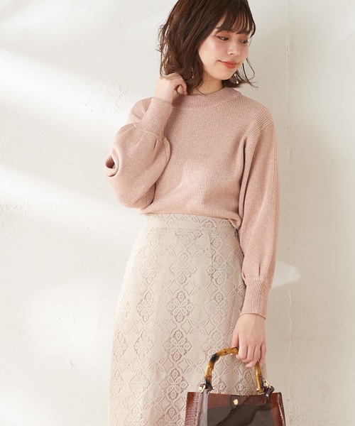 natural couture（ナチュラルクチュール）の「キラキラ細リブニットプルオーバー（ニット/セーター・レディース・ベージュ/アイボリー/ピンクベージュ・FREE）」の3枚目の写真