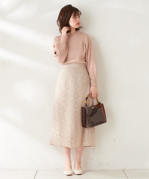 natural couture（ナチュラルクチュール）の「キラキラ細リブニットプルオーバー（ニット/セーター・レディース・ベージュ/アイボリー/ピンクベージュ・FREE）」の16枚目の写真