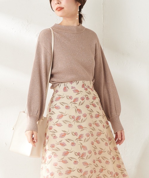 natural couture（ナチュラルクチュール）の「キラキラ細リブニットプルオーバー（ニット/セーター・レディース・ベージュ/アイボリー/ピンクベージュ・FREE）」の4枚目の写真