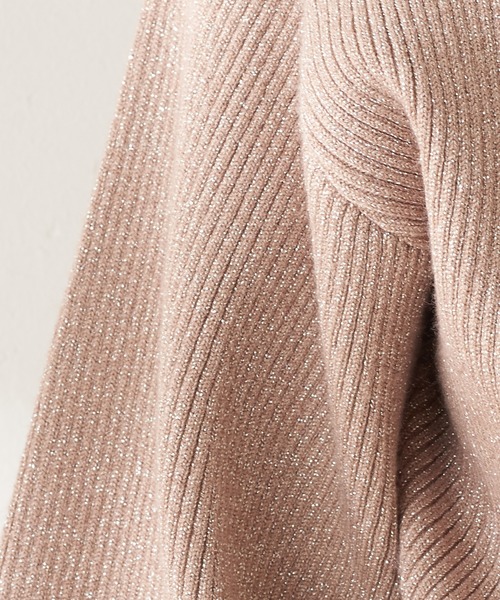 natural couture（ナチュラルクチュール）の「キラキラ細リブニットプルオーバー（ニット/セーター・レディース・ベージュ/アイボリー/ピンクベージュ・FREE）」の5枚目の写真