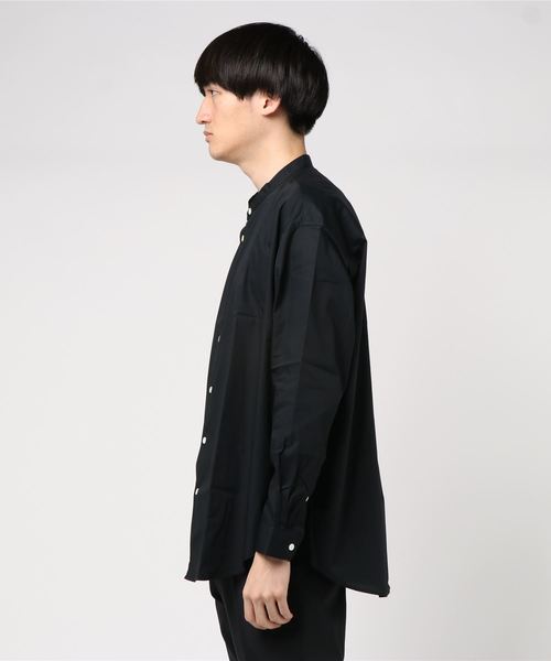 MAISON SPECIAL(メゾンスペシャル)の「【ZOZOTOWN限定】《ユニセックスアイテム》OEKO-TEX/エコテックス サスティナブルオーバーサイズスタンドカラーシャツ 【MAISON SPECIAL/メゾンスペシャル】(シャツ/ブラウス・メンズ・ブラック/サックスブルー/パープル/オフホワイト/ベージュ/ネイビー・44/48/46)」の8枚目の写真