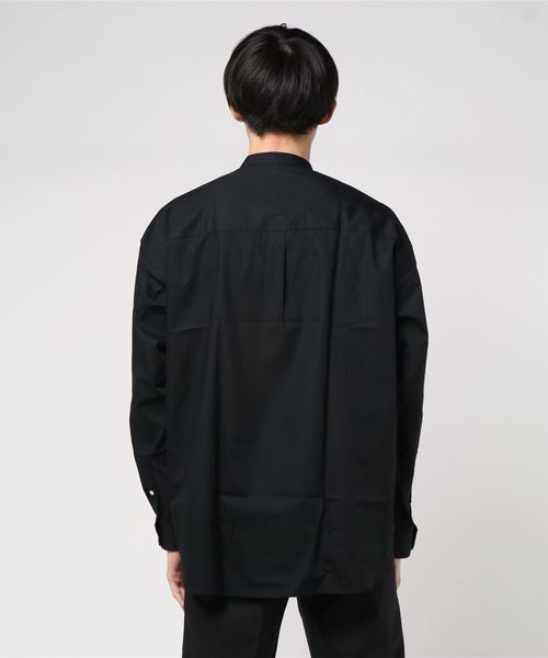 MAISON SPECIAL(メゾンスペシャル)の「【ZOZOTOWN限定】《ユニセックスアイテム》OEKO-TEX/エコテックス サスティナブルオーバーサイズスタンドカラーシャツ 【MAISON SPECIAL/メゾンスペシャル】(シャツ/ブラウス・メンズ・ブラック/サックスブルー/パープル/オフホワイト/ベージュ/ネイビー・44/48/46)」の7枚目の写真